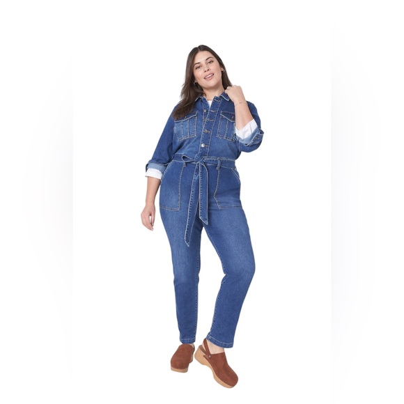Lane Bryant Pants - 🌻 Lane Bryant Blue Denim Jumpsuit NWT Size 18